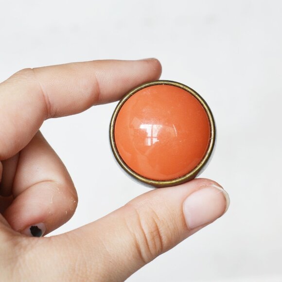 Large Orange Pin Button - Picture 1 of 4